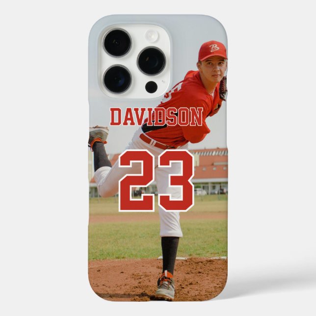 Photo Name Jersey Number Custom iPhone 16 Pro Hülle (Rückseite)