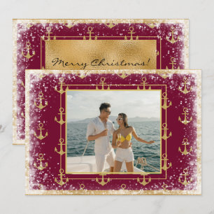 Photo Nautique Carte de Noël Rouge