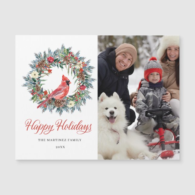 PHOTO Noël Salutation de vacances Carte magnétique (Devant)