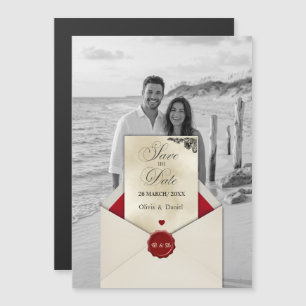 Photo noir et blanc Monogramme Ivory Faire-part de