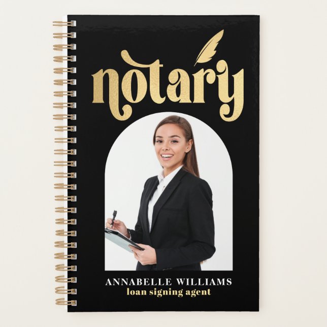 Photo Notaire Gold & Black Typographie (Devant)