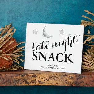 Photo Nuit tardive Snack mariage signe Tabletop Plaque