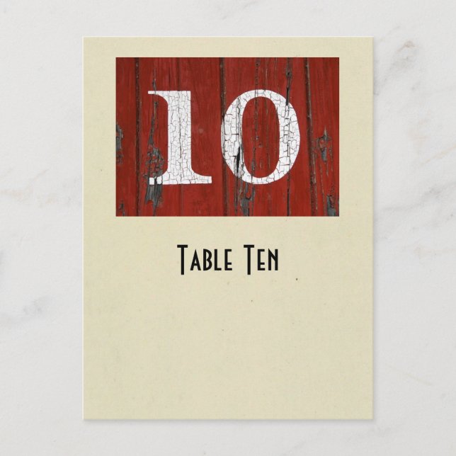 Photo numéro 10 carte de table (Devant)