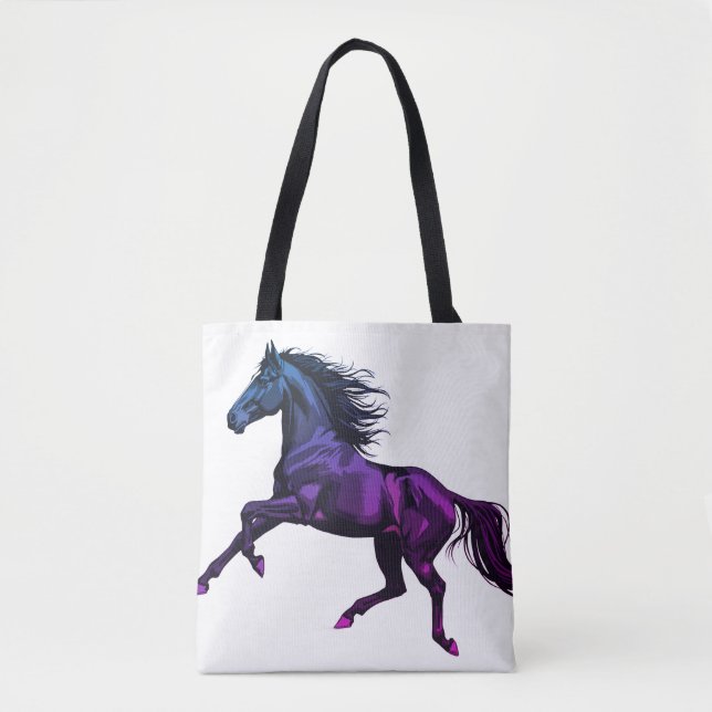 Photo of a Galloping Stallion on Reusable Grocery Tasche (Vorderseite)
