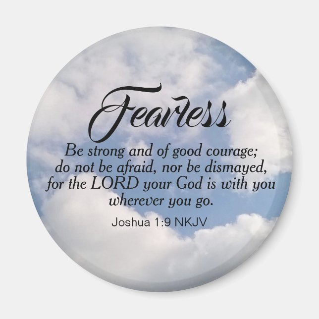 Photo of Blue Cloudy Sky Be Not Afraid Bible Verse Magnet (Vorne)