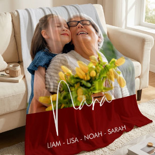 PHOTO Oma Großmutter Enkel Fleece-Decke Fleecedecke