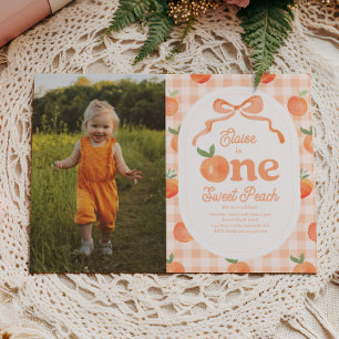Photo One Sweet Peach Invitation Anniversaire