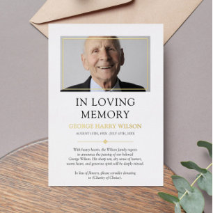 Photo Or Minimale Dans Faire-part Mémoire Amour