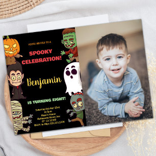 Photo Orange Halloween Invitations Anniversaires