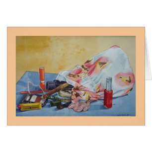 photo originale de vie morte du sac maquillage vin