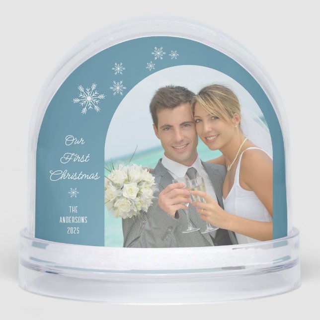 Photo Our First Christmas Elegant Script Newlywed (Avant)