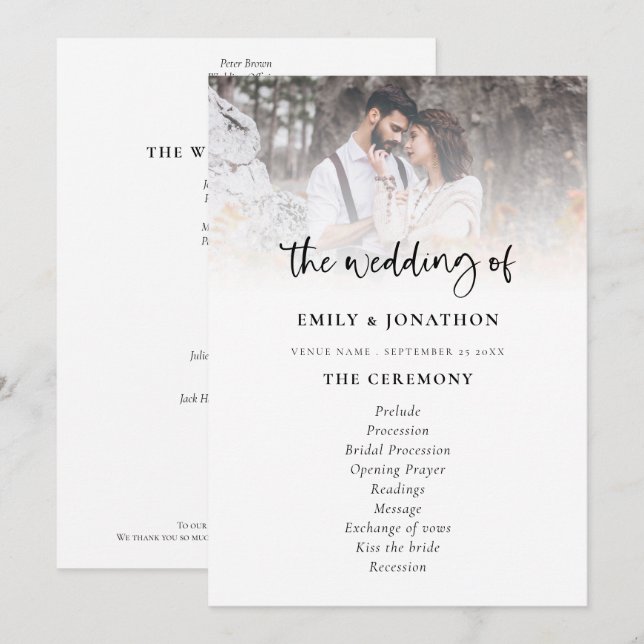 Photo Overlay Programme de mariage de script moder (Devant / Derrière)