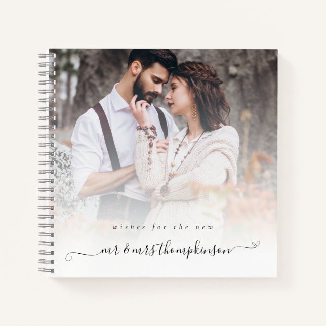 Photo Overlay Script Heart Mariage Livre d'invité (Devant)
