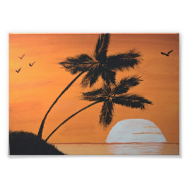 Photo Palmes de coucher de soleil impression 5x7