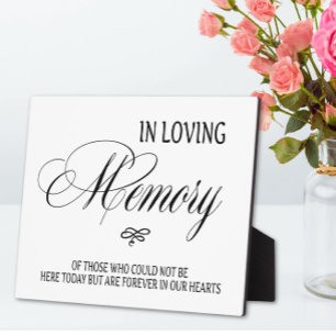 Photo Panneau en Mémoire d'amour Plaque de table avec Ea
