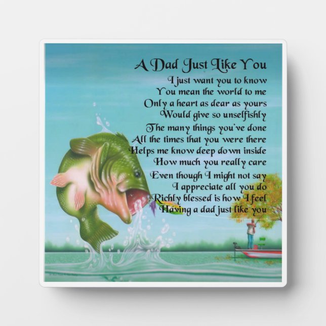 Photo Papa Poem Plaque - Conception de pêche (Devant)