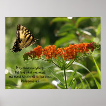 Photo papillon Philippians Bible Verse affiche