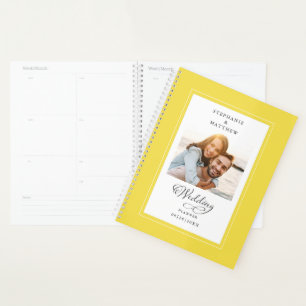 Photo personnalisé Écriture élégante Jaune Blanc M