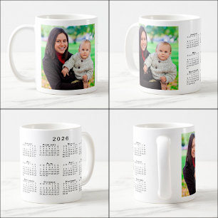 Photo personnalisée 2026 Calendrier Café Mug