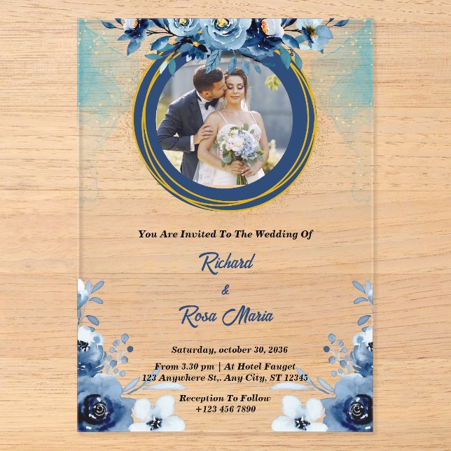 Photo personnalisée Acrylique mariage invitations (Recto)