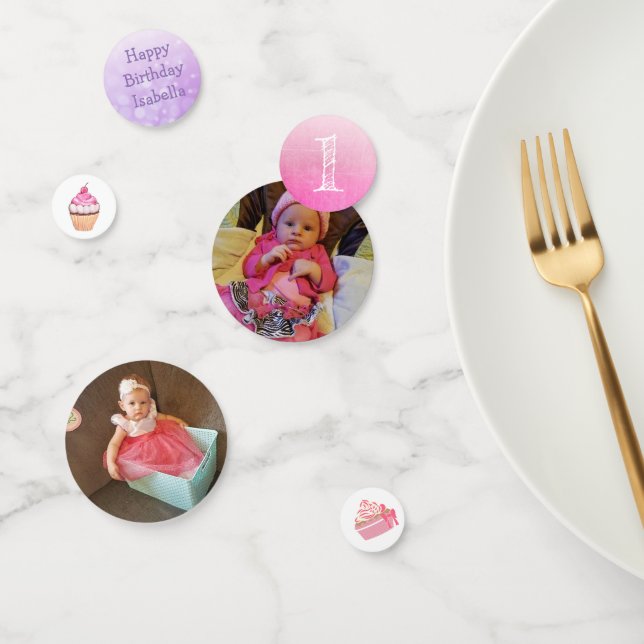 Photo personnalisée & Anniversaire Confetti (Groupe)