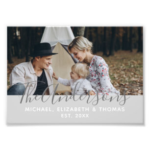 Photo personnalisée avec nom de famille et année d