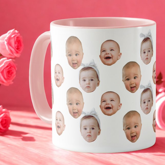 Photo personnalisée Baby Face Mug Baby 3 Photos (Créateur téléchargé)