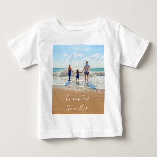 Photo personnalisée Baby T-Shirt Vos photos et tex (Devant)