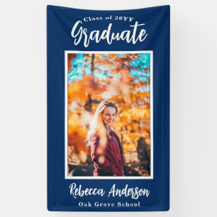 Photo personnalisée Bleue École Bannière de gradua