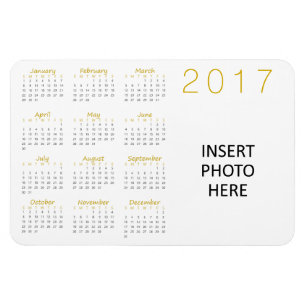Photo personnalisée Calendrier 2017 Magnet Gold &