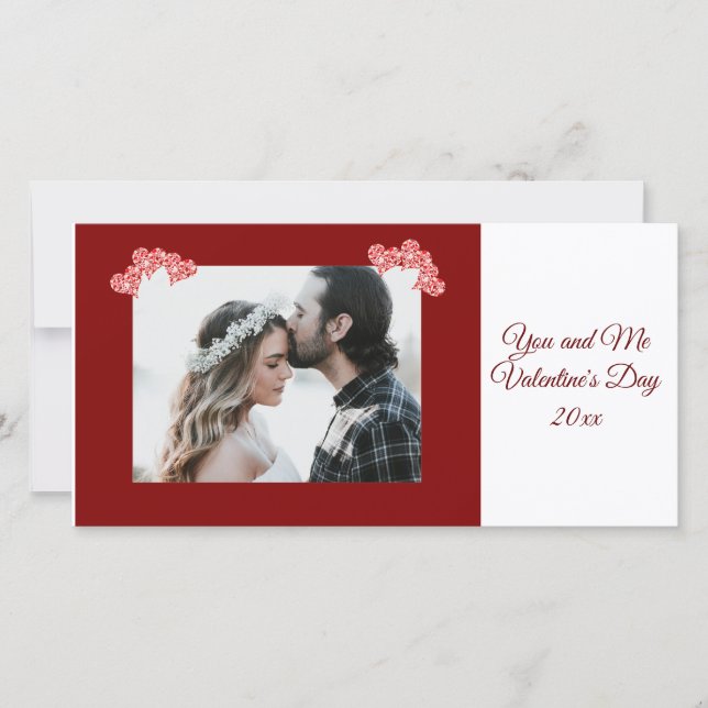 Photo personnalisée Carte coeur Saint Valentin (Devant)