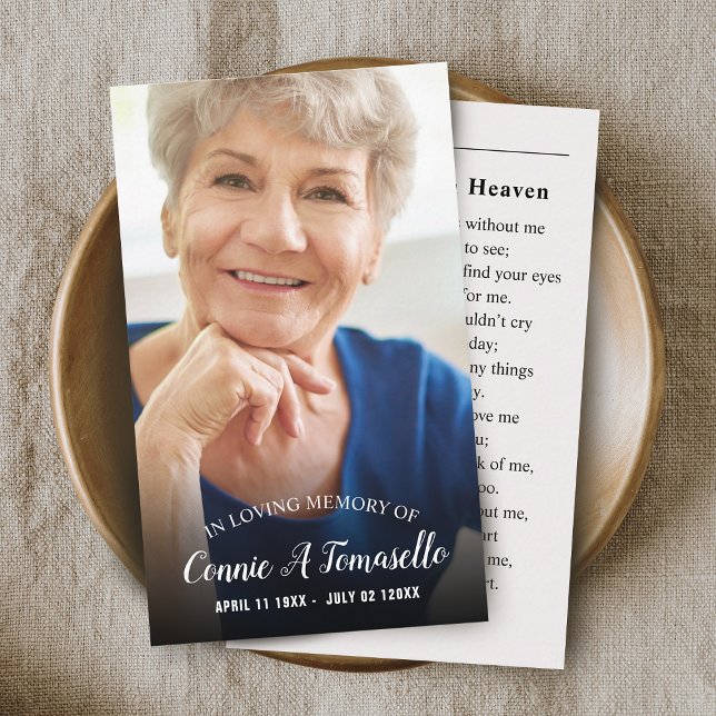 Photo personnalisée Carte commémorative funéraire  (Créateur téléchargé)