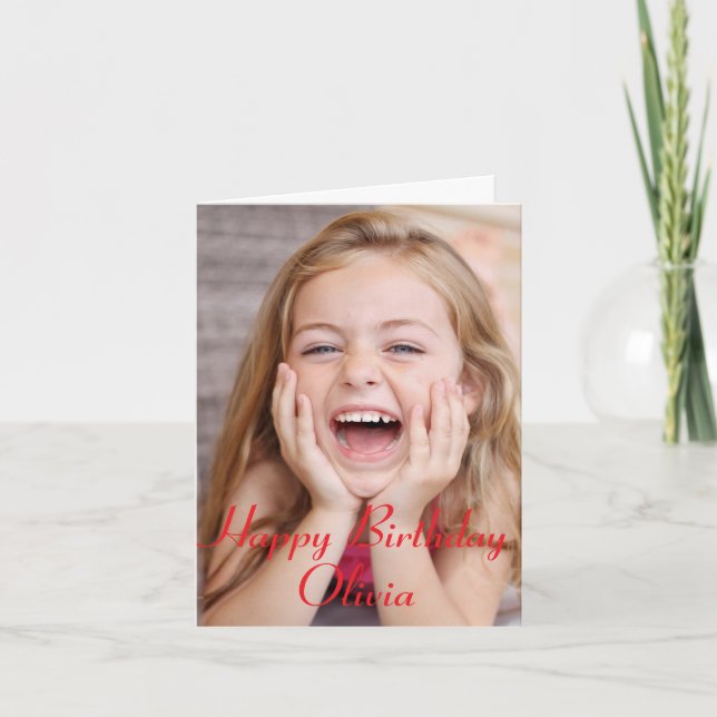 Photo personnalisée, carte d'anniversaire. (Devant)