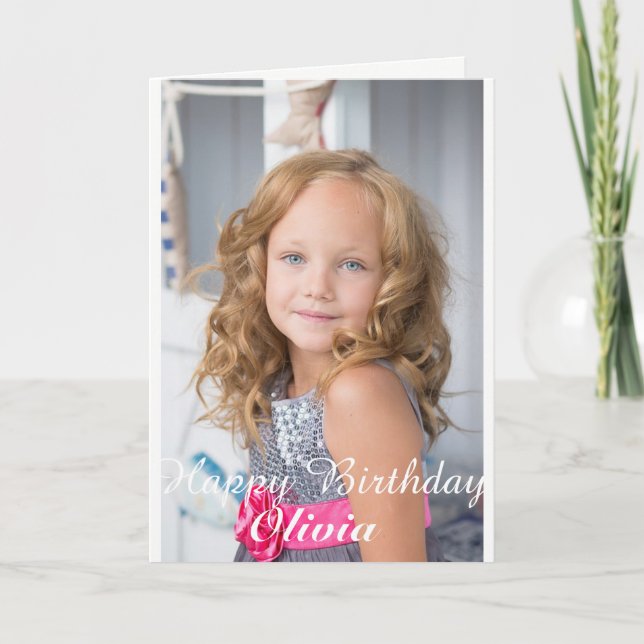 Photo personnalisée, carte d'anniversaire. (Devant)