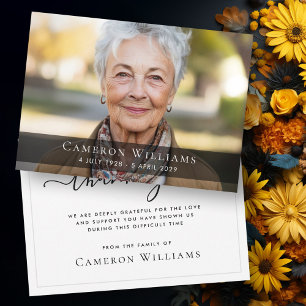 Photo personnalisée carte de remerciements de deui