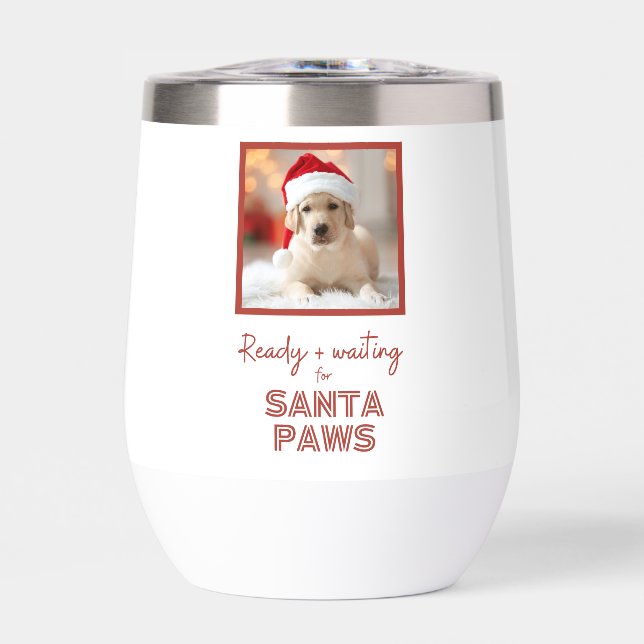 Photo personnalisée, Chien de Noël Père Noël Paws (Avant)