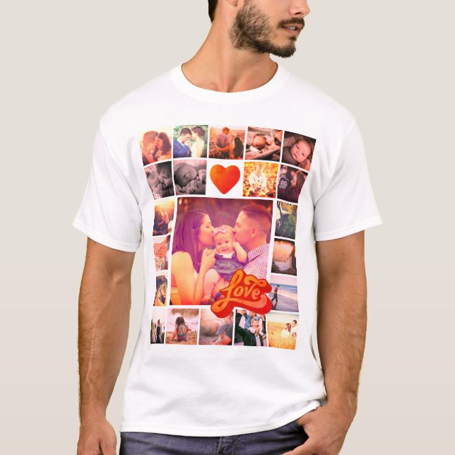 Photo personnalisée coeur d'amour T-shirt (Devant)
