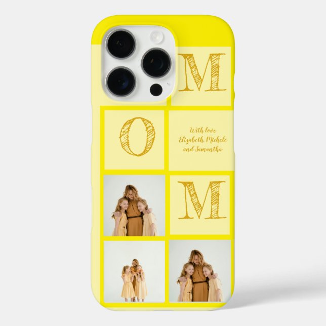 Photo personnalisée coque iphone jaune|Texte (Verso)
