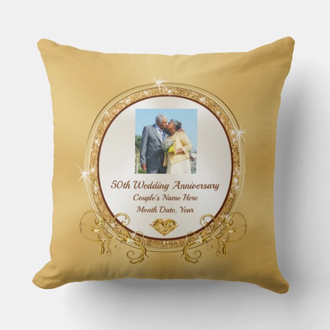 Photo Personnalisée Coussin du cinquantième annive (Recto)