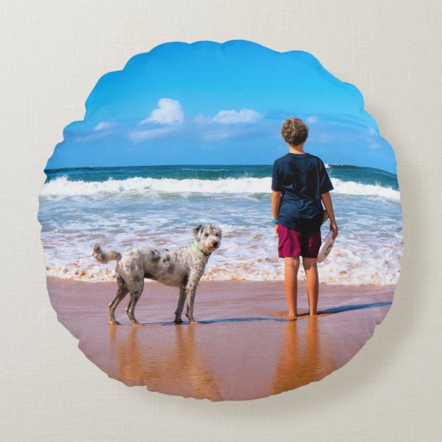 Photo personnalisée Coussin rond Vos animaux Photo (Devant)