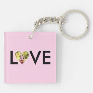 Photo personnalisée dans le cadre de coeur rose bé