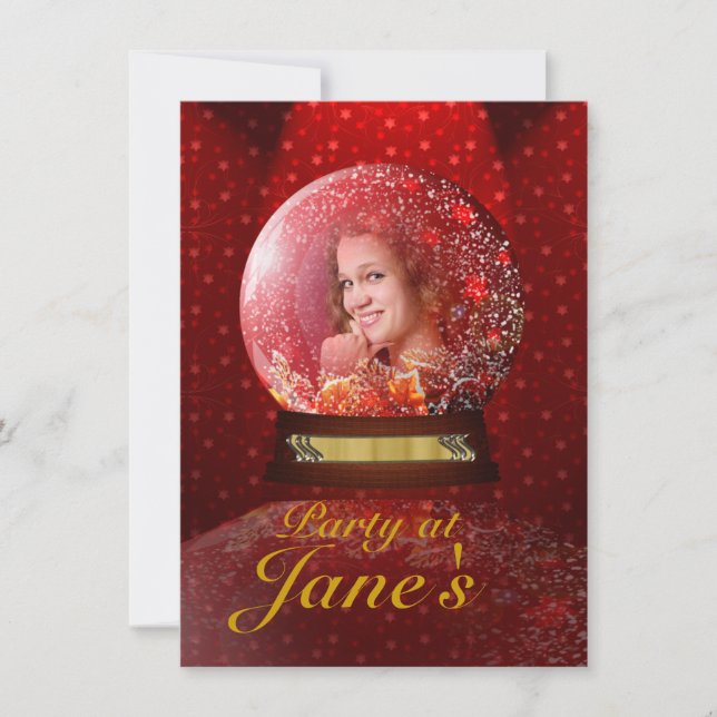 Photo personnalisée dans les invitations aux globe (Devant)