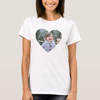 Photo personnalisée en forme de coeur T-shirt femm