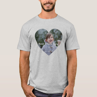 Photo personnalisée en forme de coeur T-shirt homm