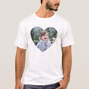 Photo personnalisée en forme de coeur T-shirt homm