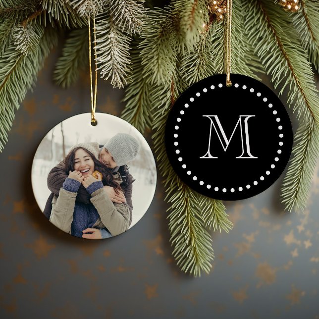 Photo personnalisée et monogramme ornement personn (Créateur téléchargé)