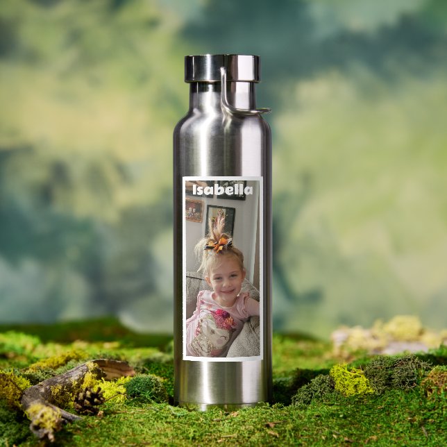 Photo personnalisée et nom Bouteille d'eau (Extérieur)