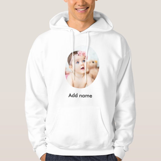 Photo personnalisée et nom Sweat - shirt à capuche (Devant)
