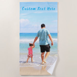 Photo personnalisée et serviette de plage de texte