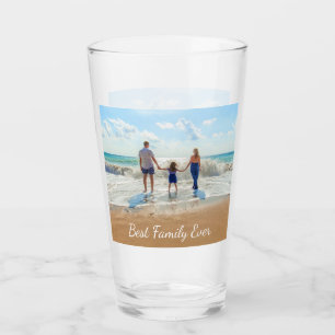 Photo personnalisée et verre texte - Meilleure fam
